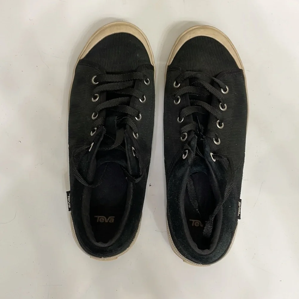 Teva Womens Freewheel Corduroy Low Top‎ Lace Up Sneakers Size 9 black